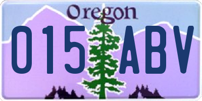 OR license plate 015ABV