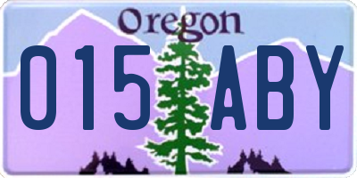 OR license plate 015ABY