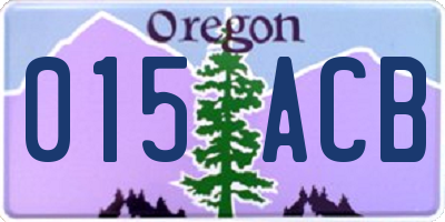 OR license plate 015ACB