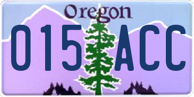 OR license plate 015ACC