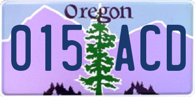 OR license plate 015ACD