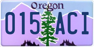 OR license plate 015ACI