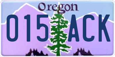 OR license plate 015ACK