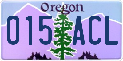OR license plate 015ACL