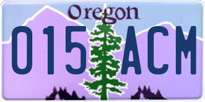 OR license plate 015ACM