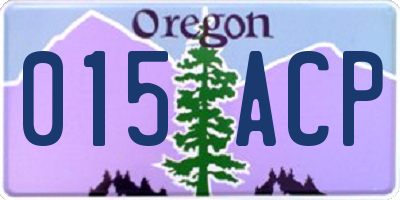 OR license plate 015ACP