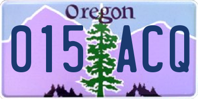 OR license plate 015ACQ