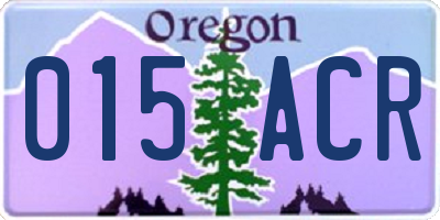 OR license plate 015ACR