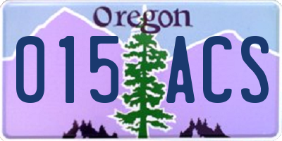 OR license plate 015ACS
