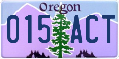 OR license plate 015ACT