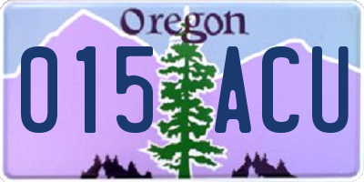 OR license plate 015ACU