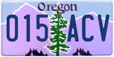 OR license plate 015ACV