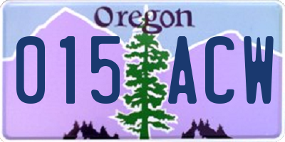 OR license plate 015ACW