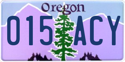 OR license plate 015ACY