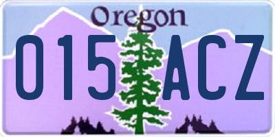 OR license plate 015ACZ