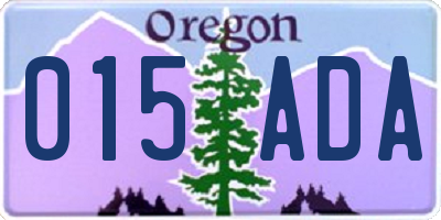 OR license plate 015ADA