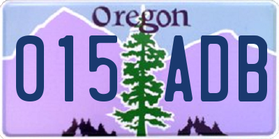 OR license plate 015ADB