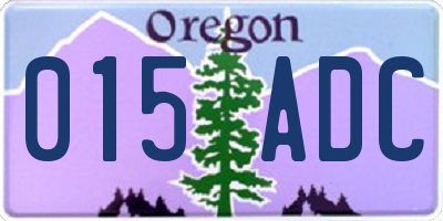 OR license plate 015ADC