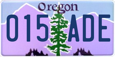 OR license plate 015ADE