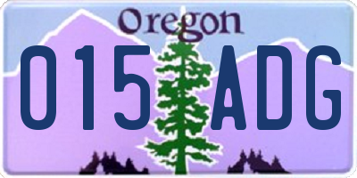 OR license plate 015ADG
