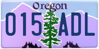 OR license plate 015ADL