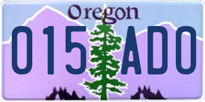OR license plate 015ADO