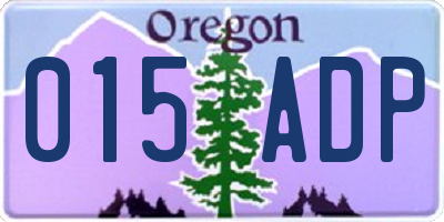 OR license plate 015ADP