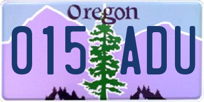 OR license plate 015ADU