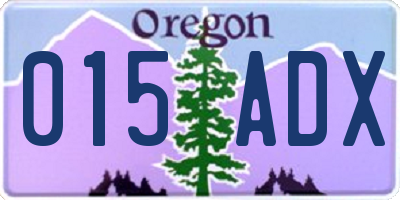 OR license plate 015ADX