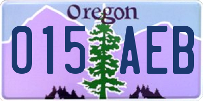 OR license plate 015AEB