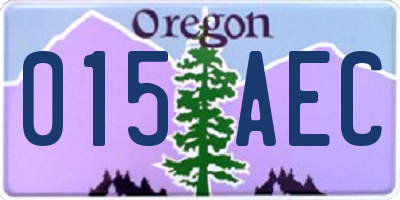 OR license plate 015AEC