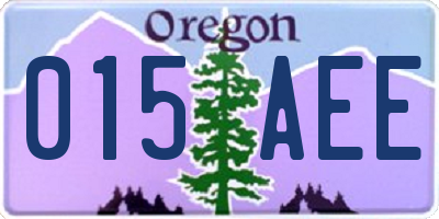 OR license plate 015AEE