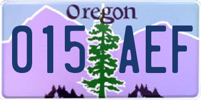 OR license plate 015AEF