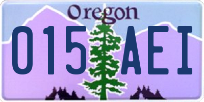 OR license plate 015AEI