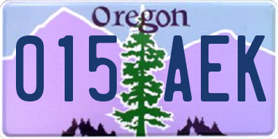 OR license plate 015AEK