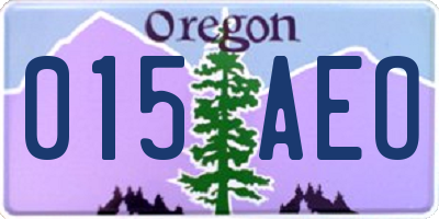 OR license plate 015AEO