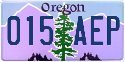 OR license plate 015AEP