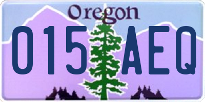 OR license plate 015AEQ