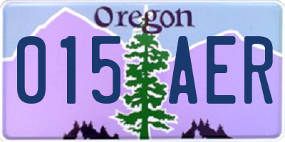 OR license plate 015AER