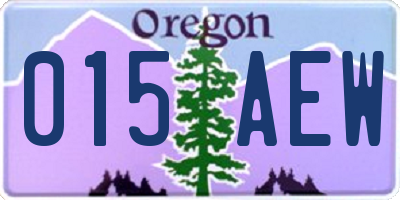 OR license plate 015AEW