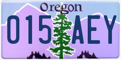 OR license plate 015AEY