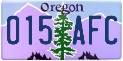 OR license plate 015AFC