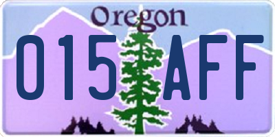 OR license plate 015AFF