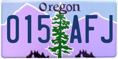 OR license plate 015AFJ