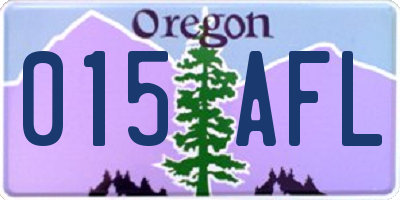 OR license plate 015AFL