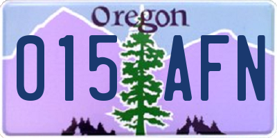 OR license plate 015AFN