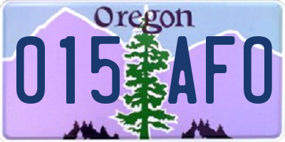 OR license plate 015AFO