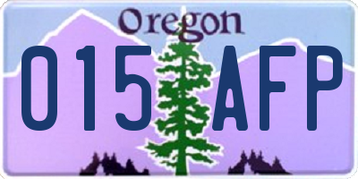 OR license plate 015AFP