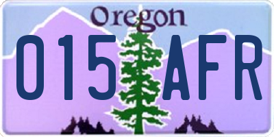 OR license plate 015AFR