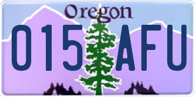 OR license plate 015AFU